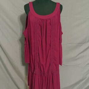 TERRA & SKY Open Shoulder Dress Size 1X(16W-18W)
